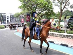 Jadi Perhatian Khalayak, Wisudawati UMM Datang ke Lokasi Wisuda Naik Kuda